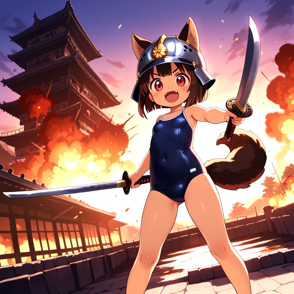 スク水ケモノ侍！！