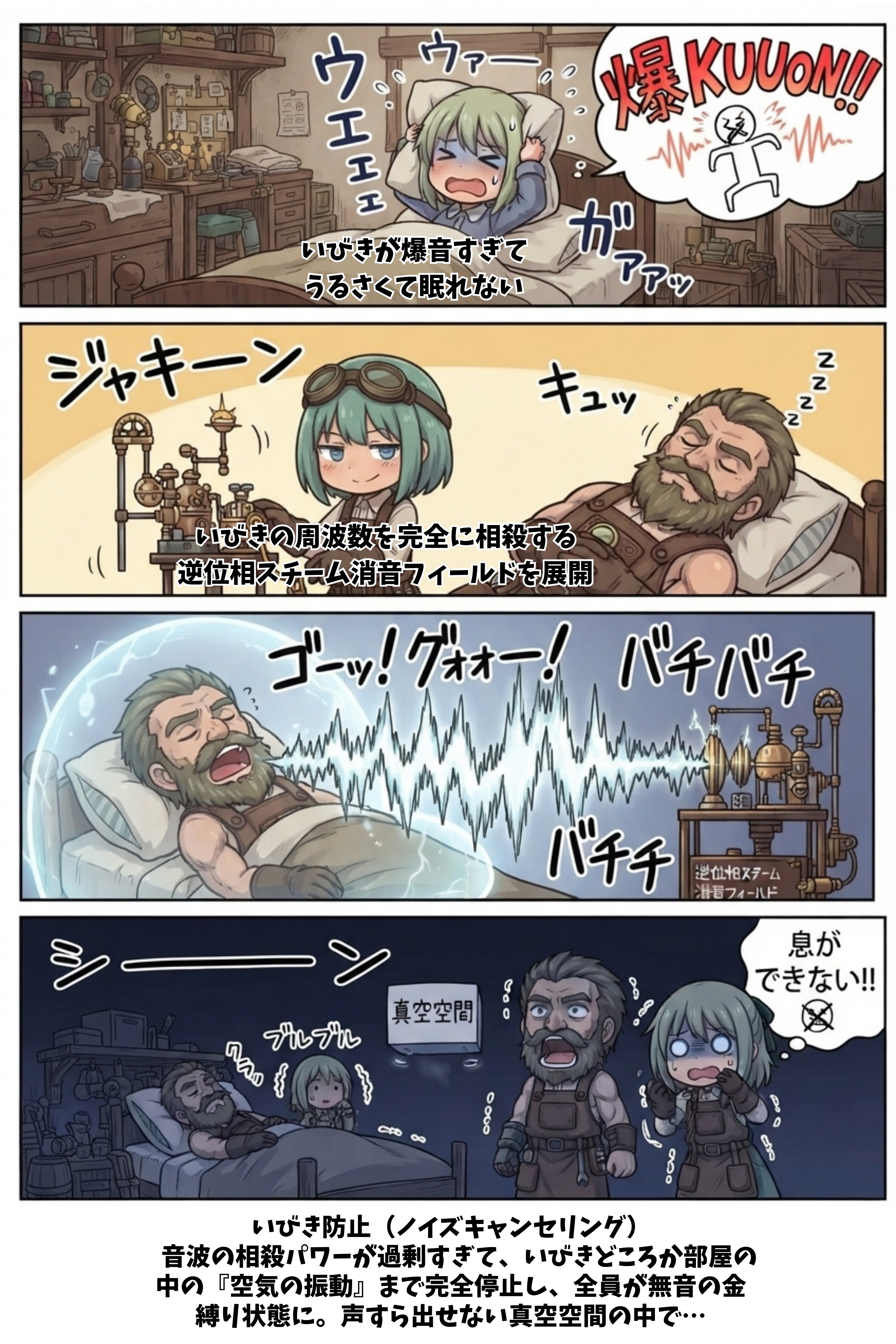 ポンコツレナの発明日記　いびき防止（ノイズキャンセリング） | の人気AIイラスト・グラビア