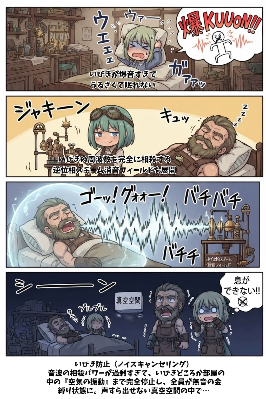 ポンコツレナの発明日記　いびき防止（ノイズキャンセリング）