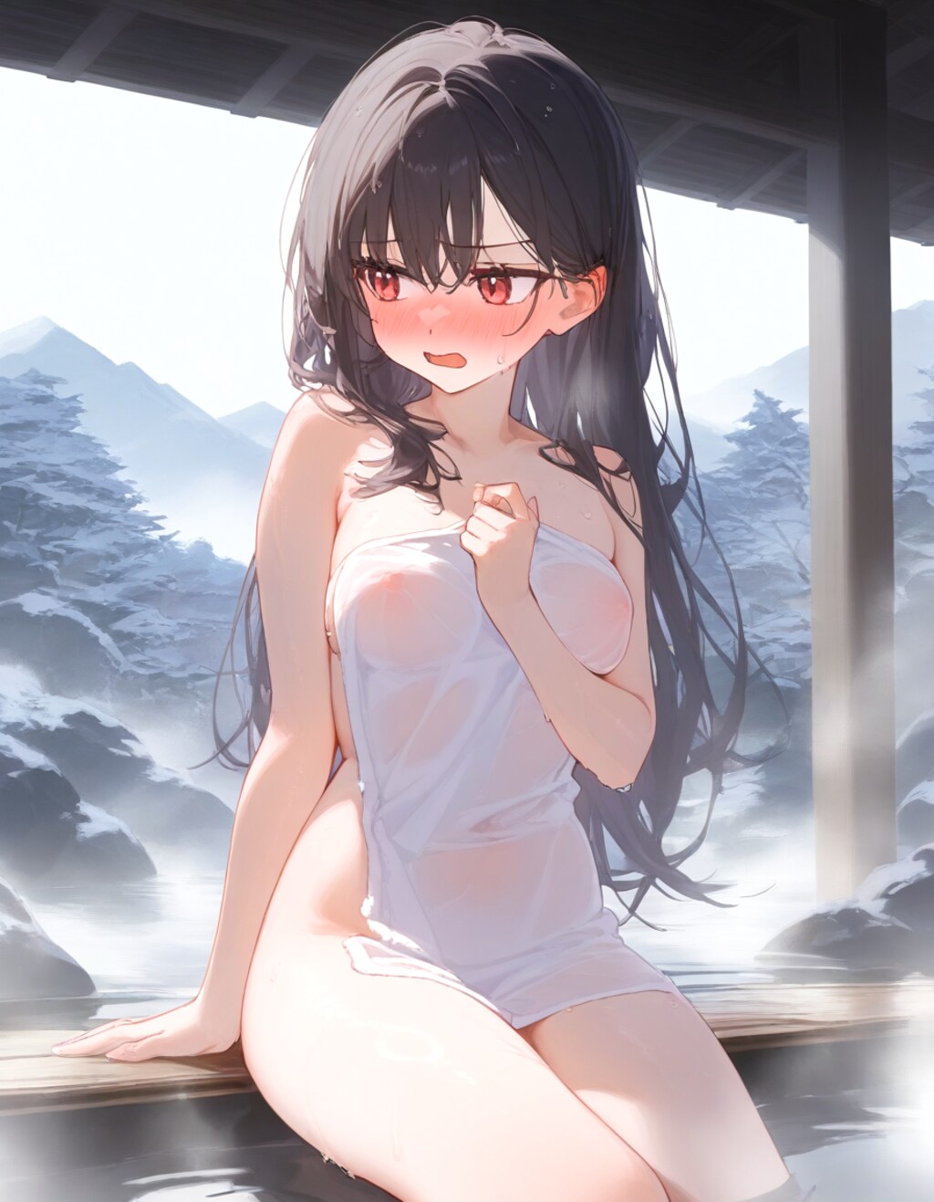 透けタオル
