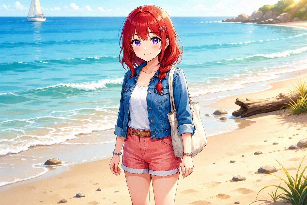 BICに新出力搭載、んで初夏の海辺(健全) | の人気AIイラスト・グラビア