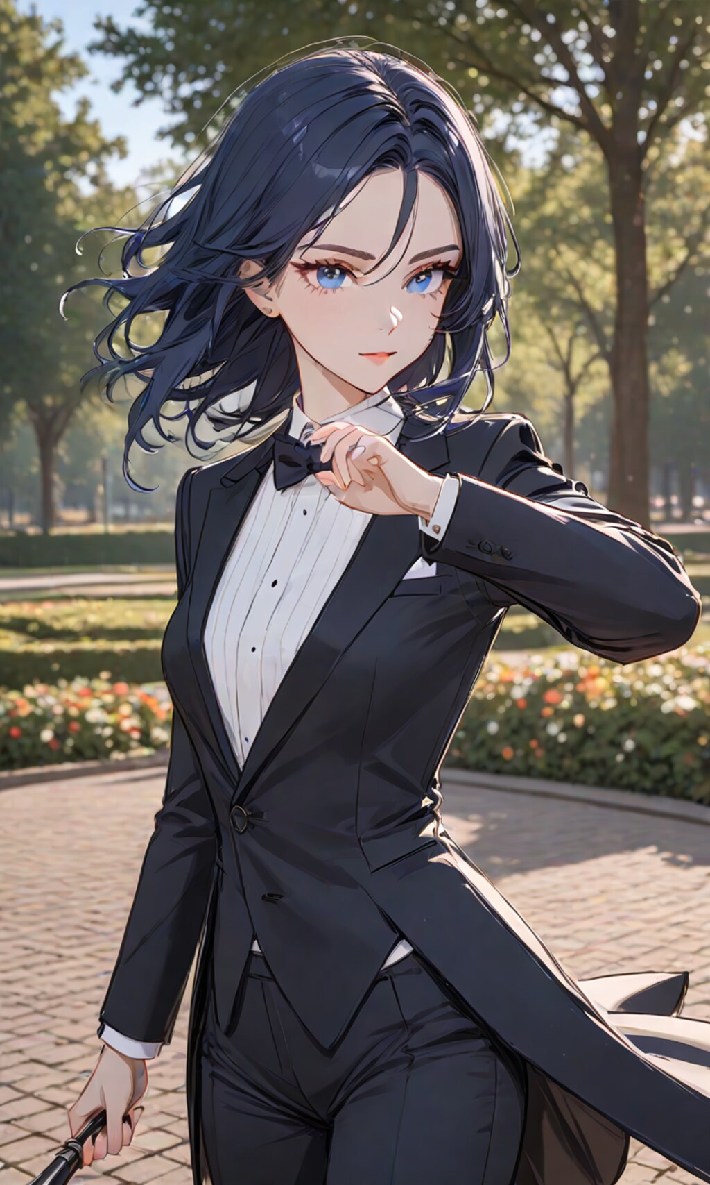 決闘するタキシード女子