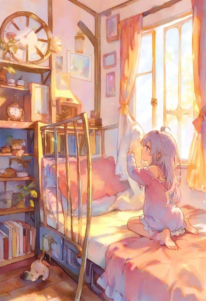 少女の部屋(水彩タッチ)(196)
