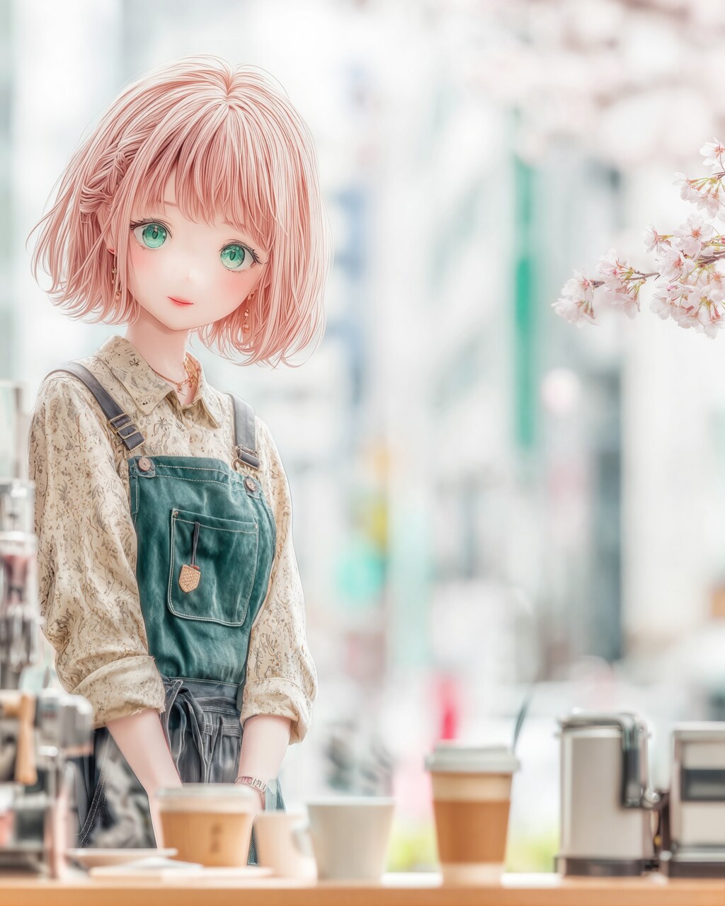 ピンク髪のバリスタ
