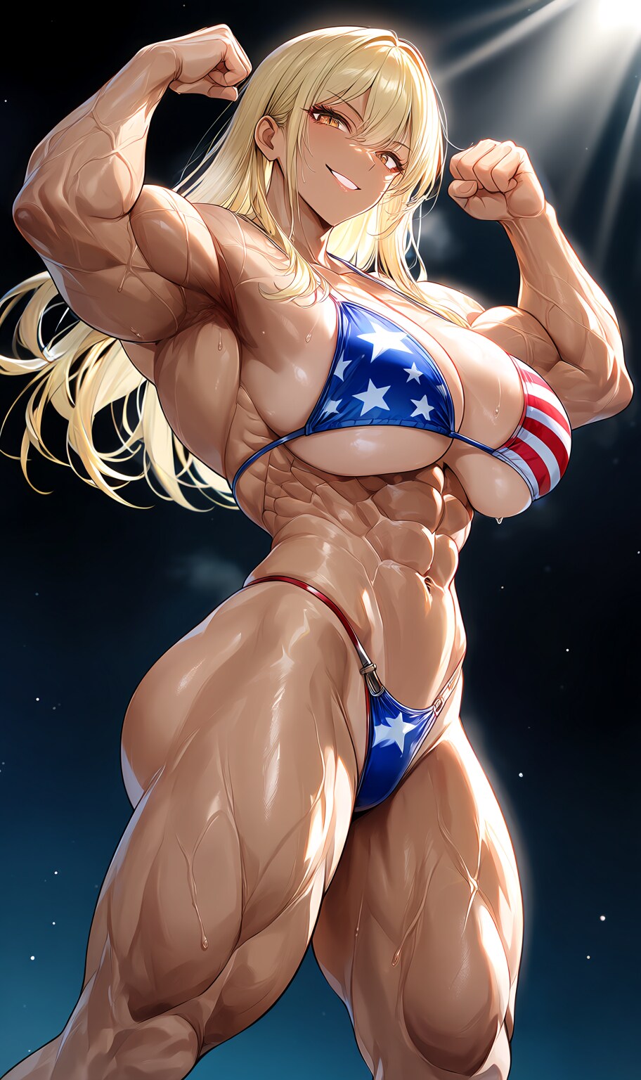 星条旗ビキニ筋肉娘