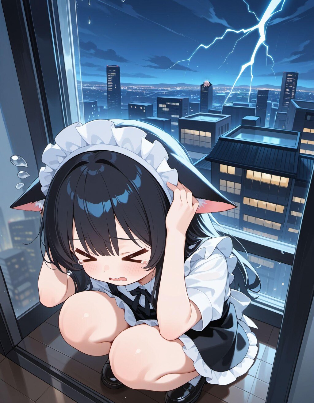 かみなりこわい＞＜