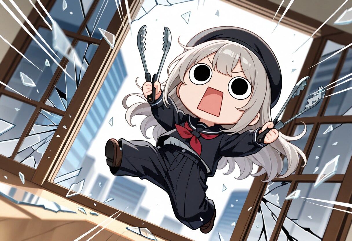 トング二刀流でやってしまいよったえらいこっちゃ嬢