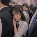 満員電車の女の子 2枚目
