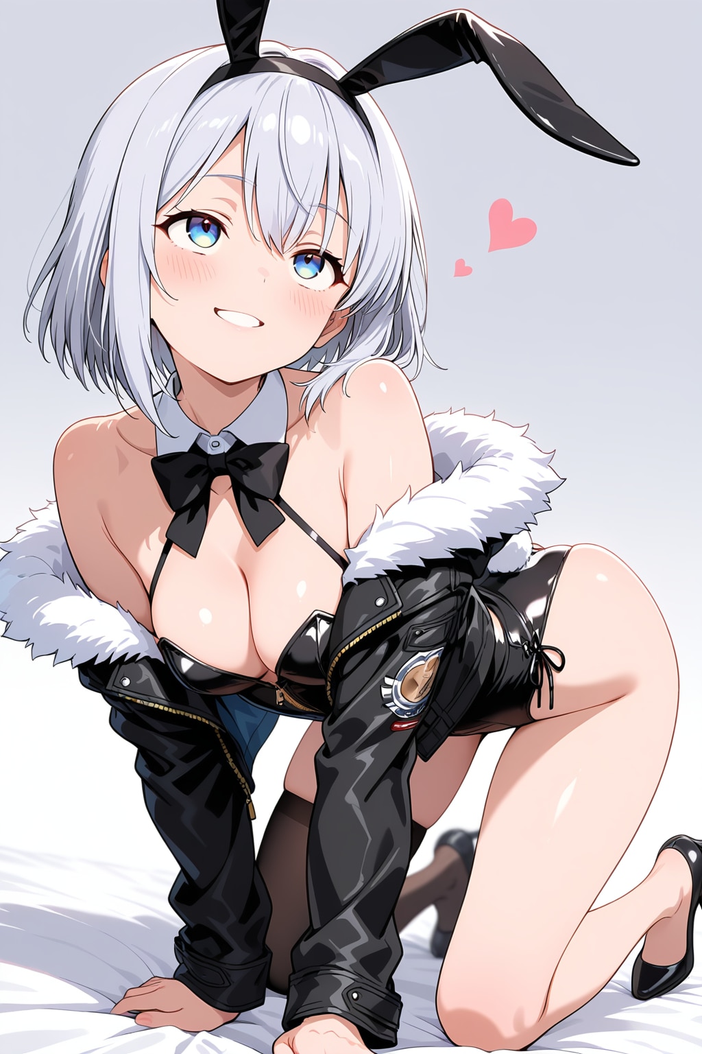 元気な銀髪ちゃん62『四つん這い+上目遣い』