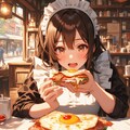 サンドウィッチを食べる【パラパライラスト】 4枚目