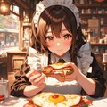 サンドウィッチを食べる【パラパライラスト】 2枚目