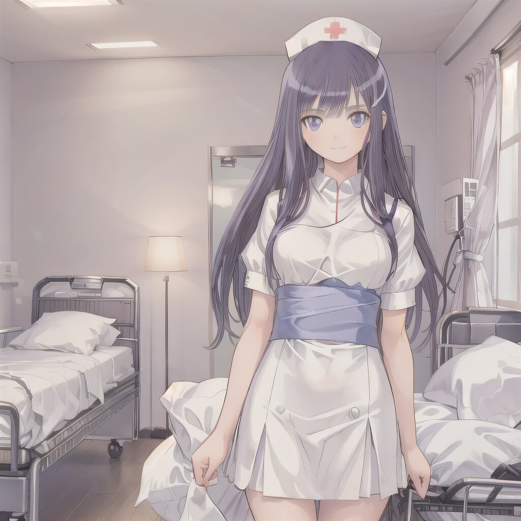 黒髪ロングで白衣の少女１２