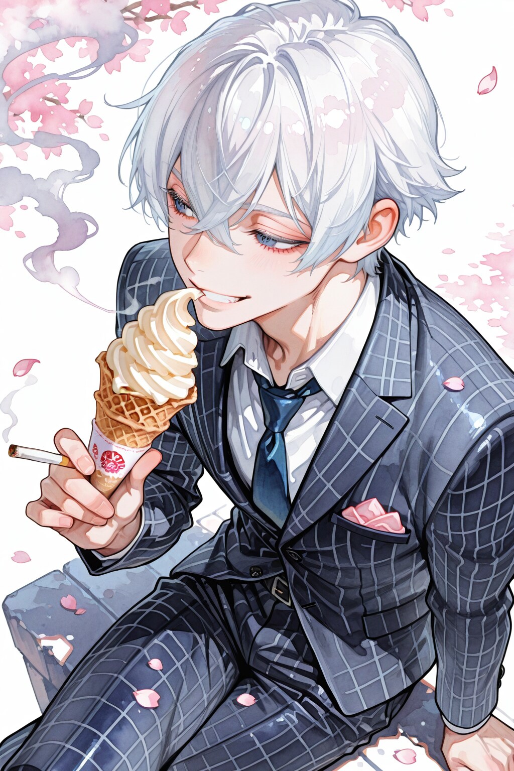 ソフトクリーム煙草にあうみたいですｗ | の人気AIイラスト・グラビア