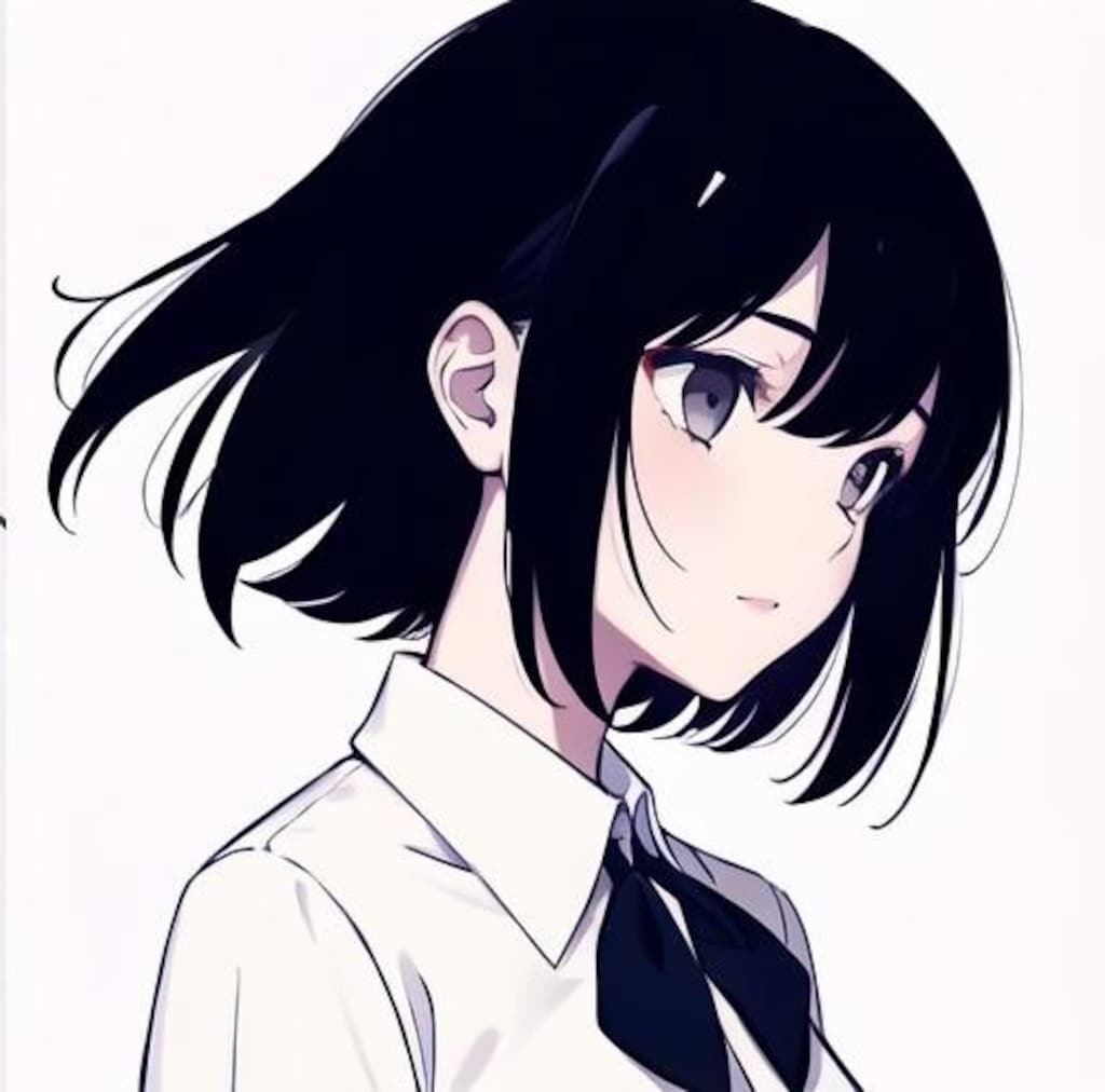 黒髪黒目の女の子（ブラウス）