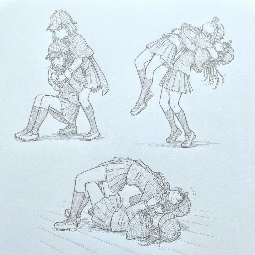 探偵JKプロレス漫画風
