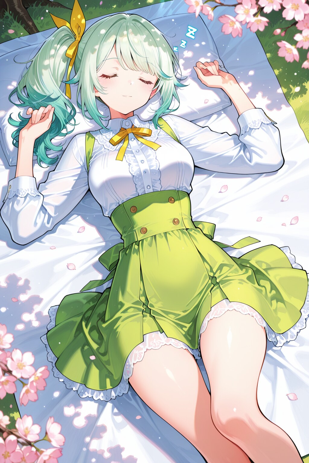 睡眠中のきみどりちゃん | の人気AIイラスト・グラビア