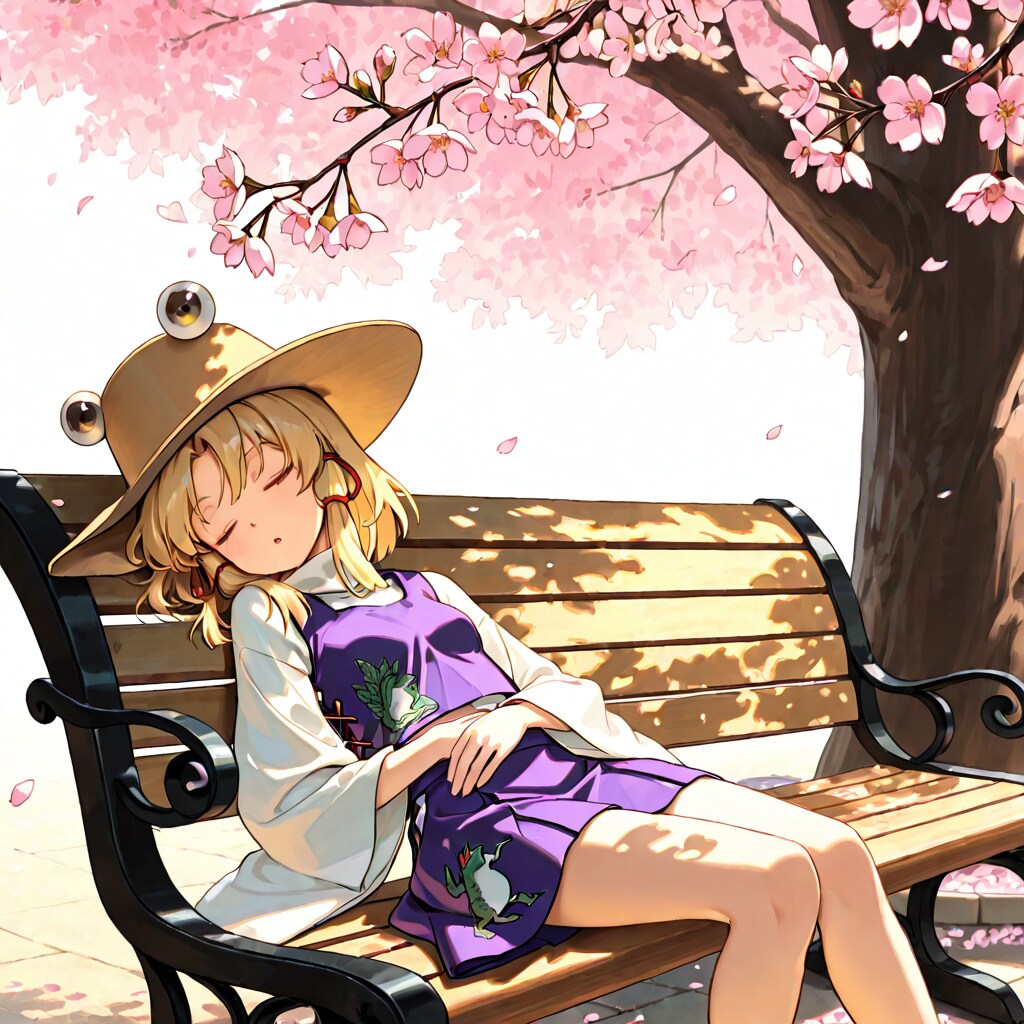 桜の木の下で眠る諏訪子