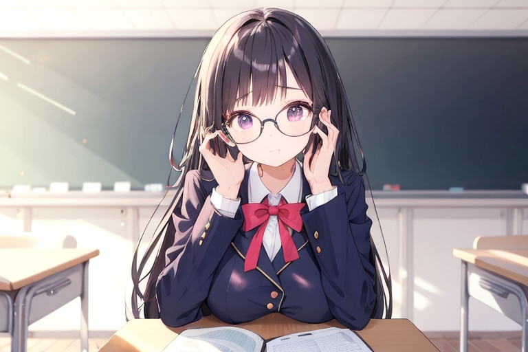 メガネ委員長 | の人気AIイラスト・グラビア