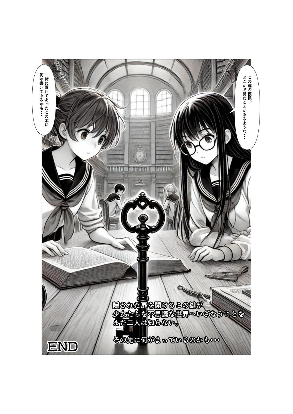 AI漫画『鍵と図書館の秘密.1』第1話「プロローグ」