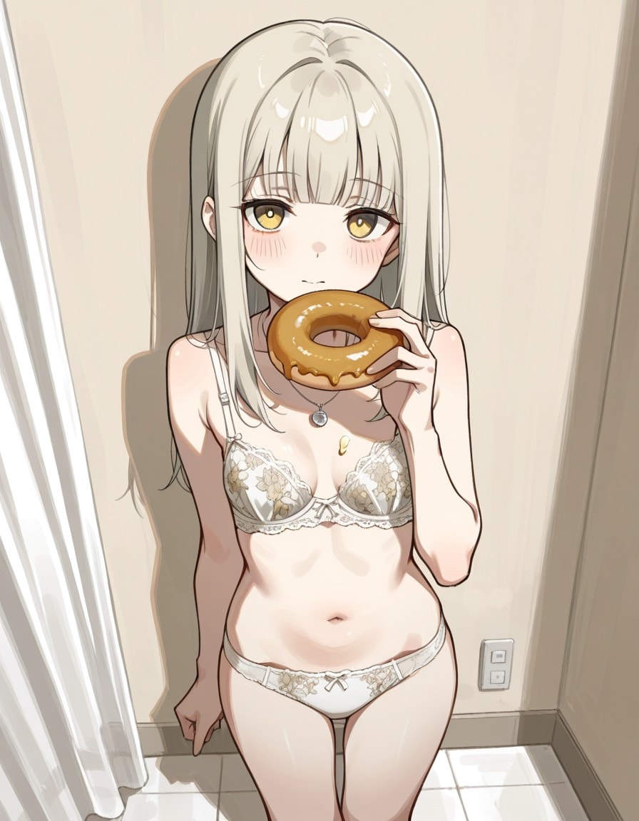 ドーナツを食べる子