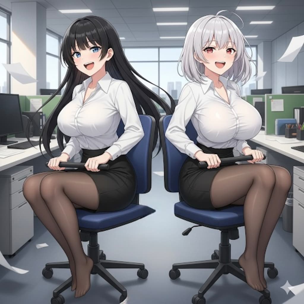 黒髪と銀髪(おはようございます！)