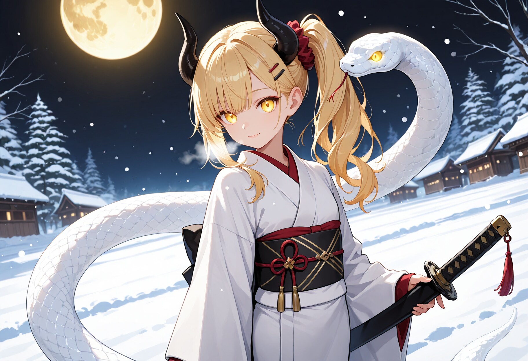 白蛇と女鬼高生さん | の人気AIイラスト・グラビア