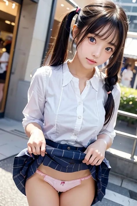 プリーツスカートパンチラ 1