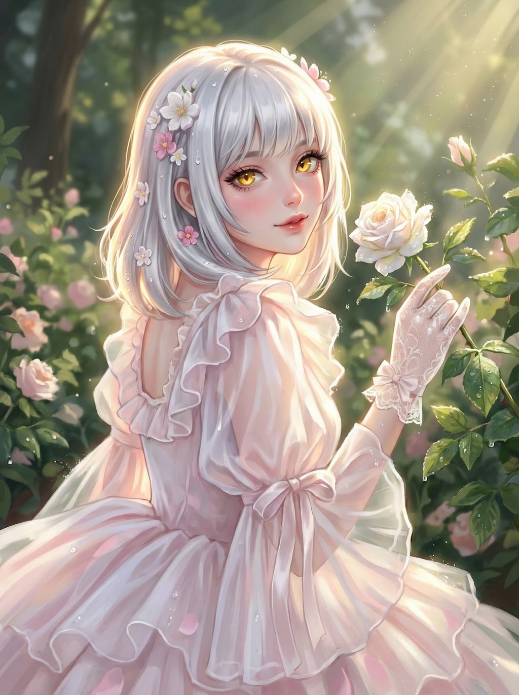 『 朝露の薔薇園 』 - The Rose Garden of Morning Dew