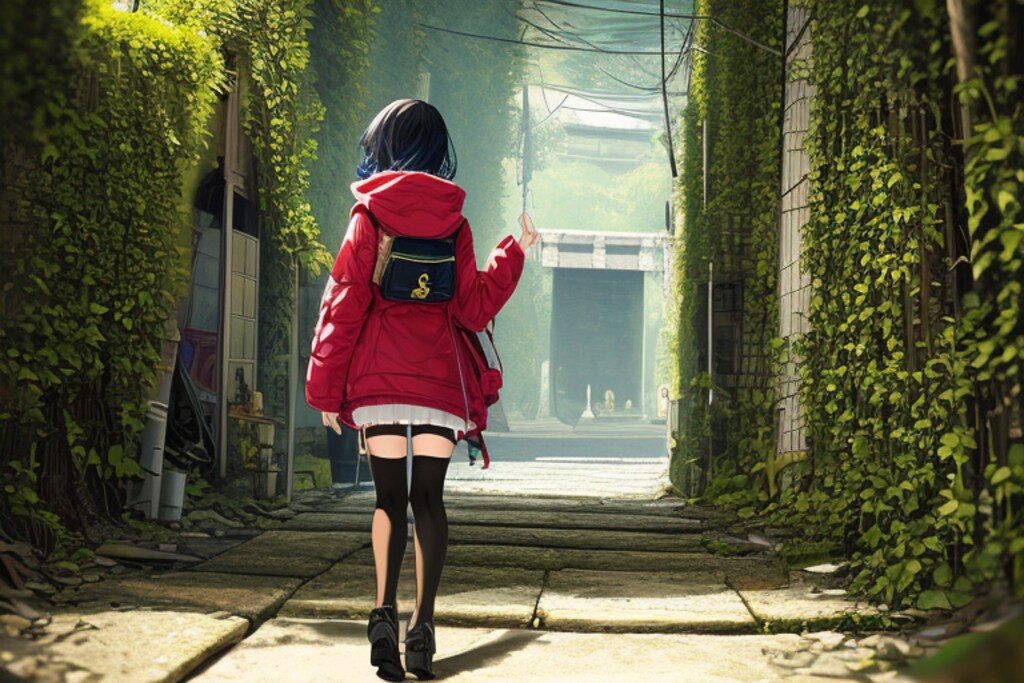 少女と廃墟