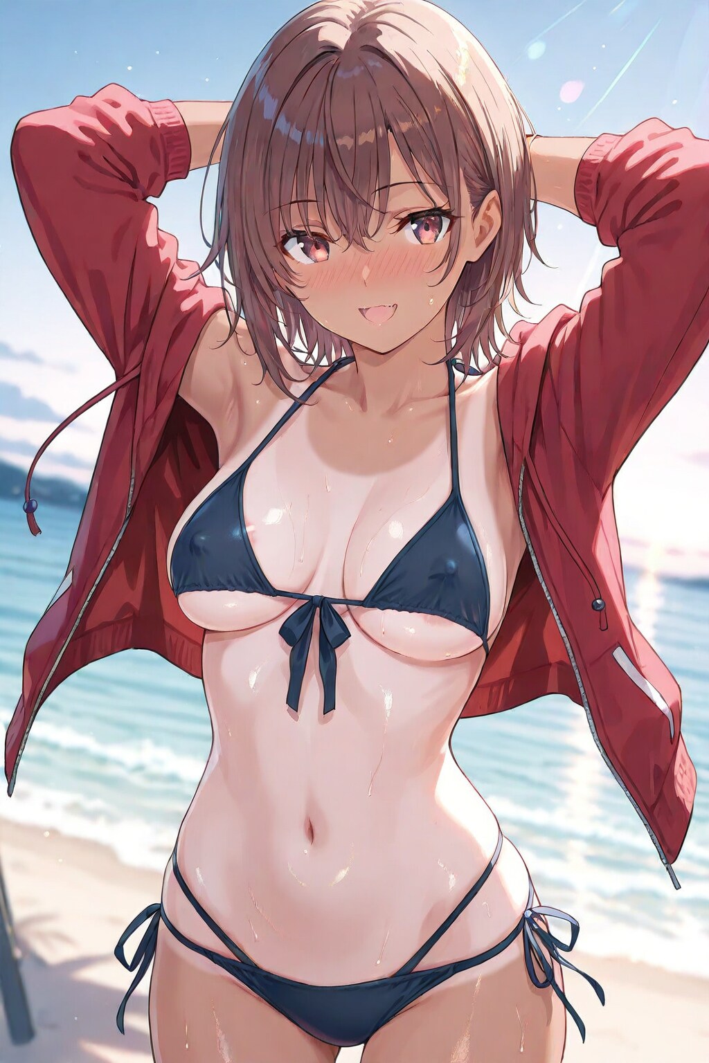 水着の上にパーカー