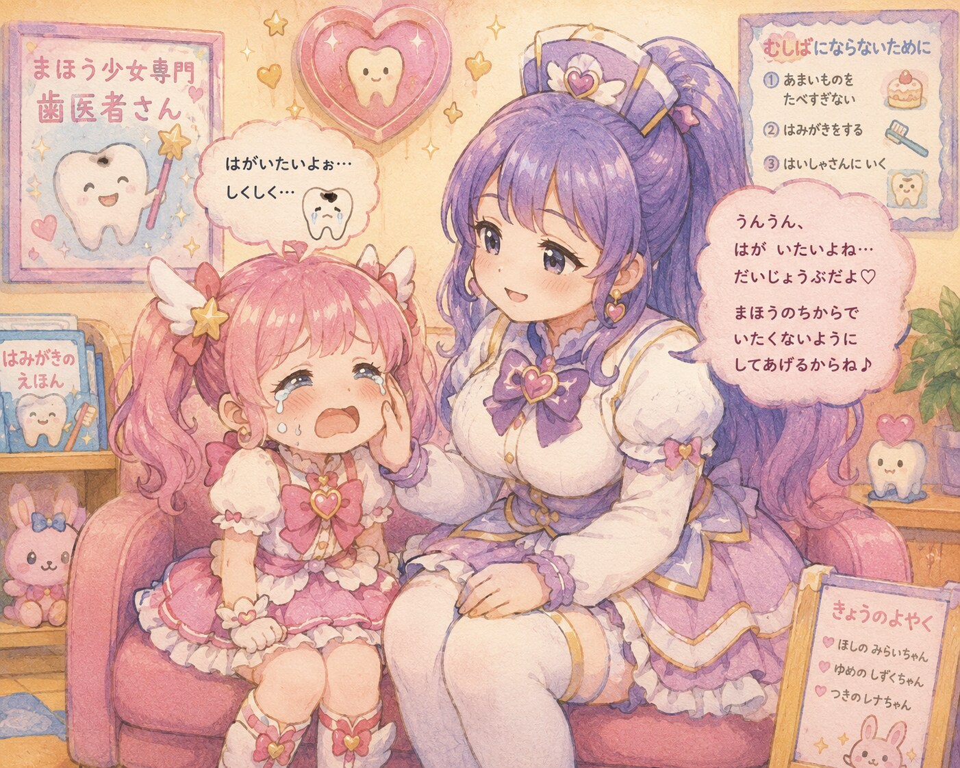 歯医者さんの待合室と魔法少女ちゃん