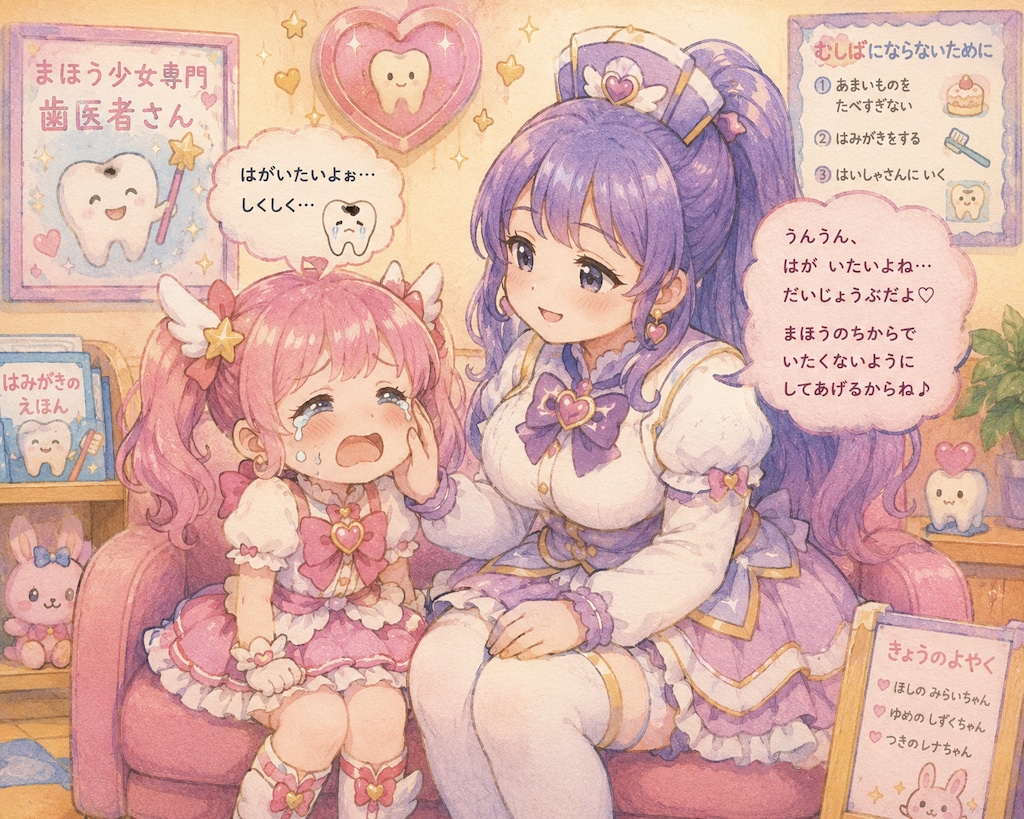 歯医者さんの待合室と魔法少女ちゃん