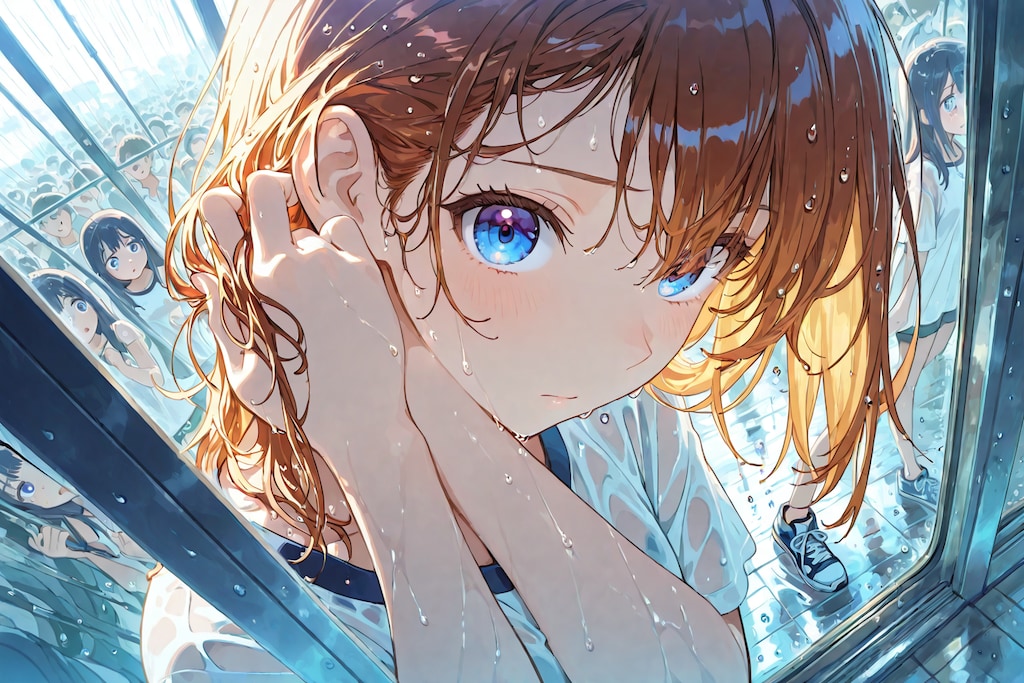 雨の練習をしてました