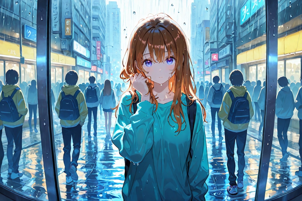 雨の練習をしてました