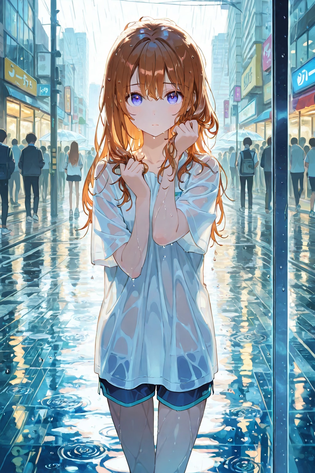 雨の練習をしてました