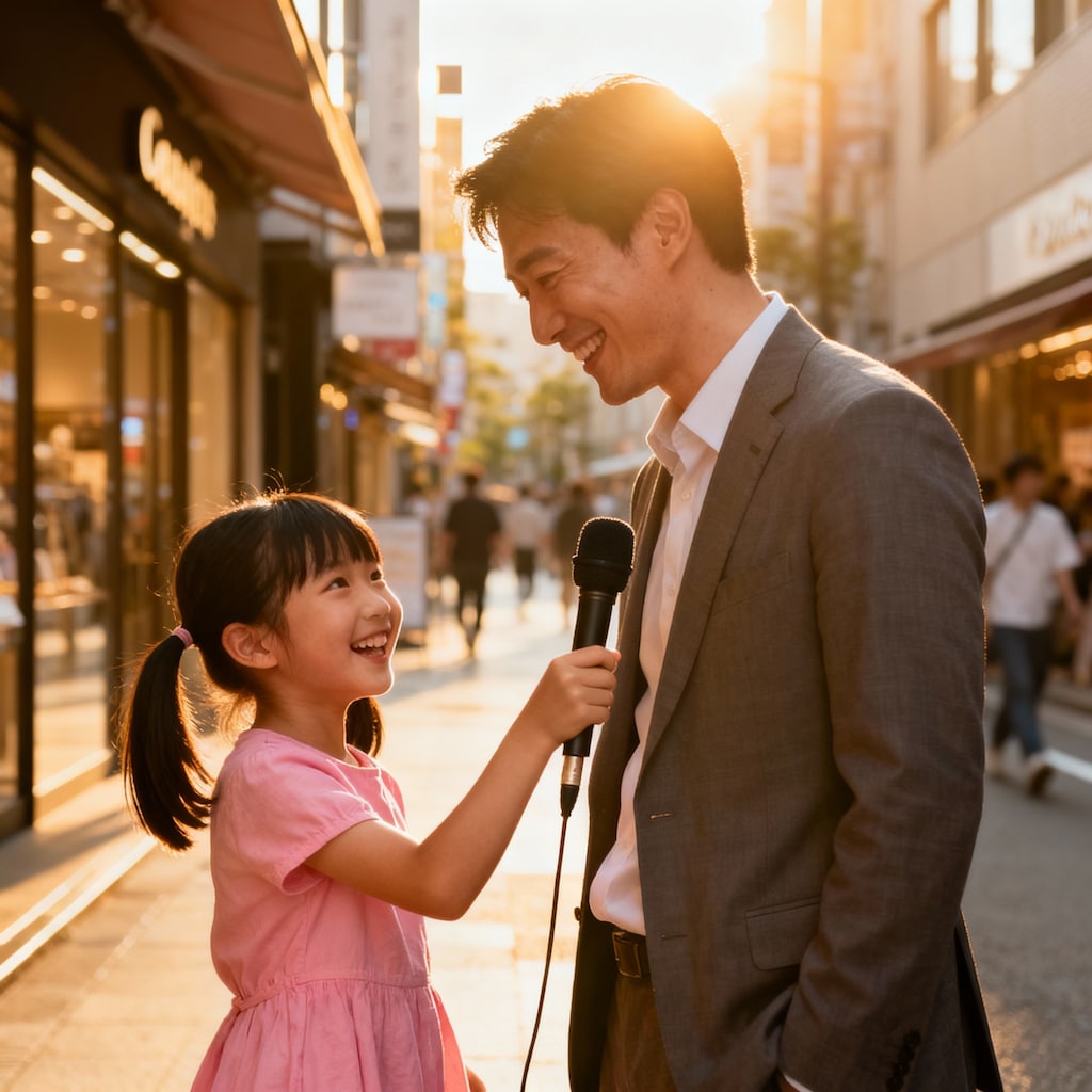 街頭インタビューちびっこ