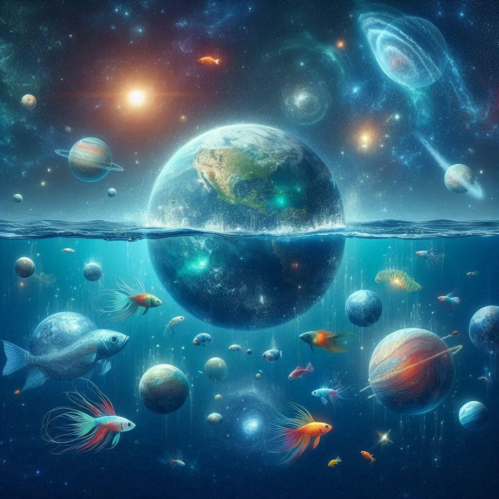 『宇宙洪水』は流れがメインに、『洪水宇宙』はスケールが不思議