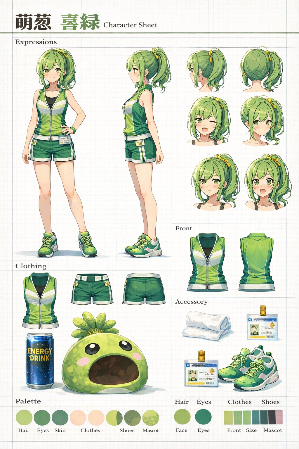 地下アイドル「萌葱喜緑」キャラクター設定資料