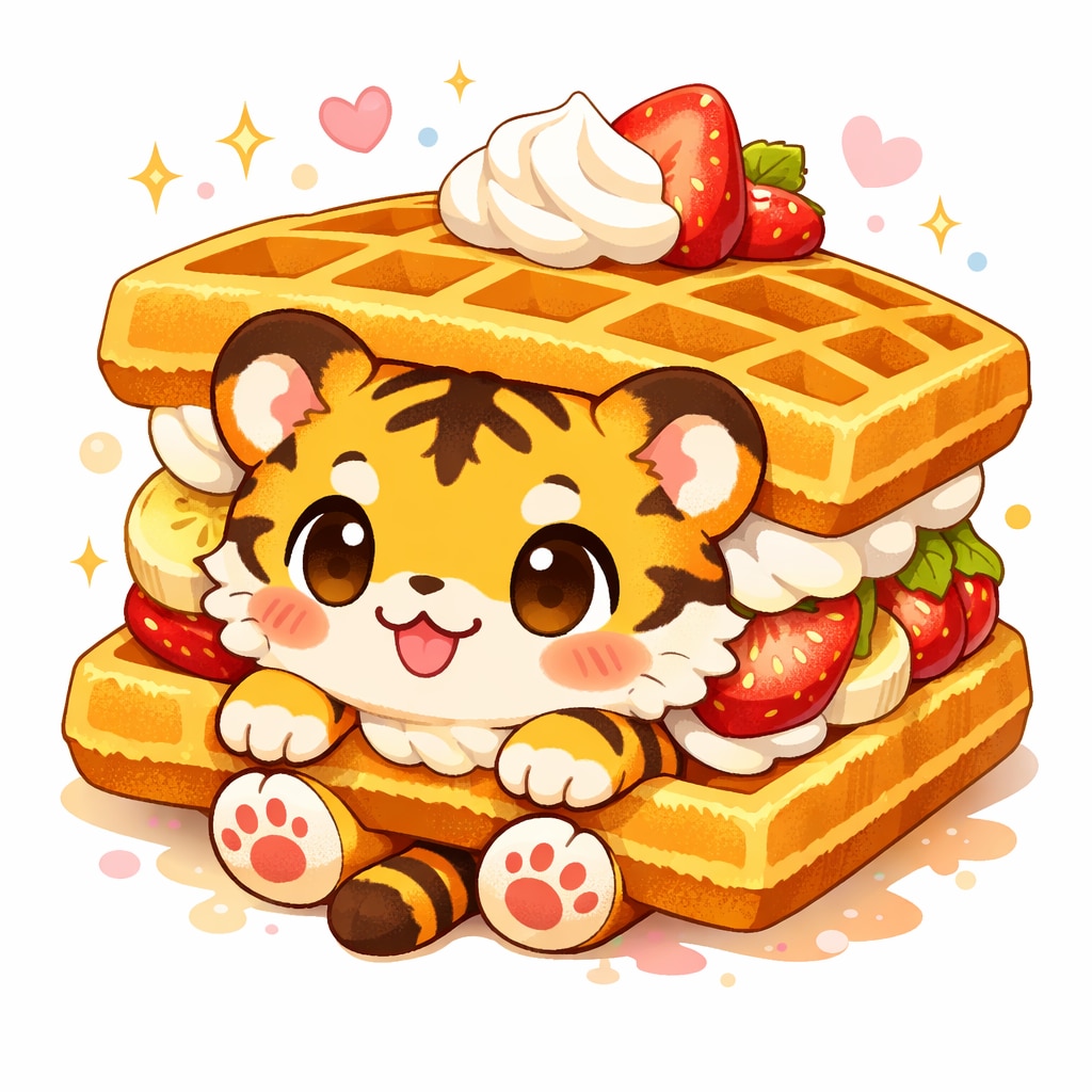 【触発投稿】ronさんのイチゴワッフルに触発され😊