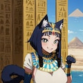 アニメ風 　エジプト神話の猫の女神バステト 2枚目