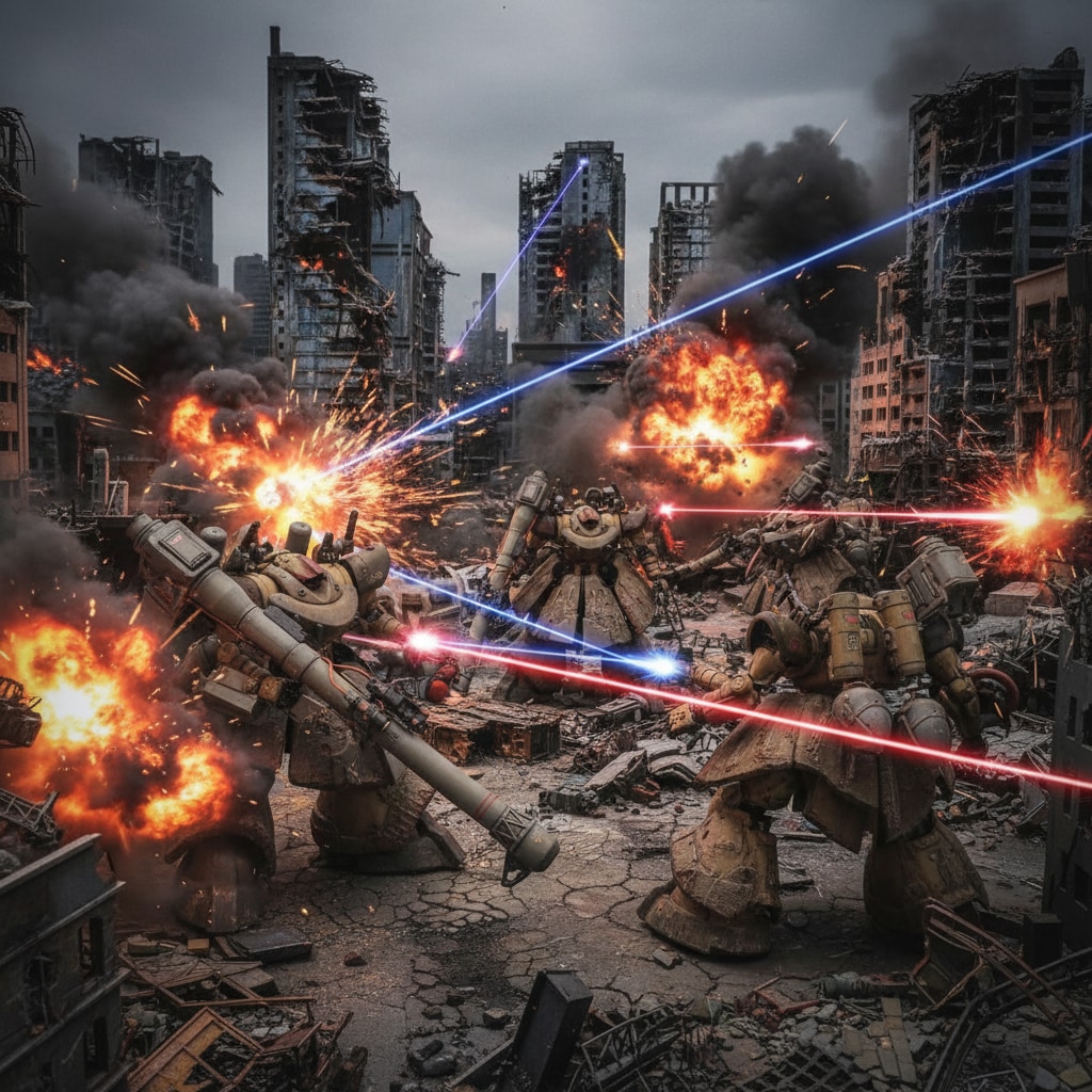 モビルスーツの市街戦