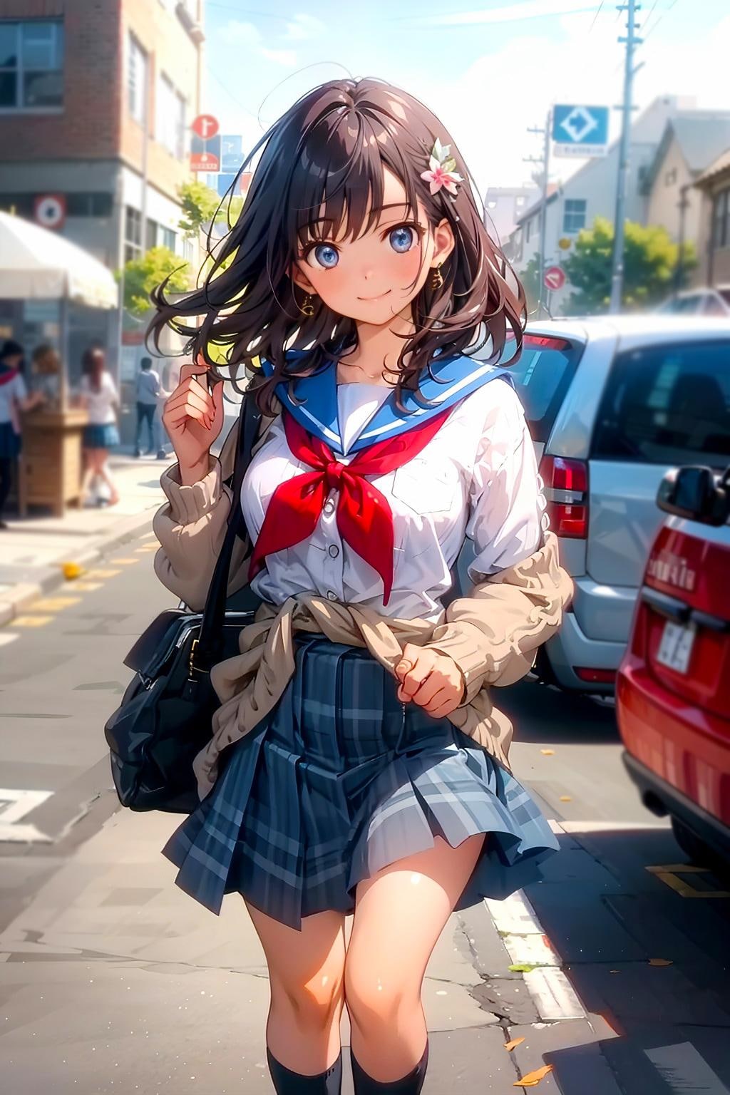 カーディガン腰に巻くトパーズちゃん