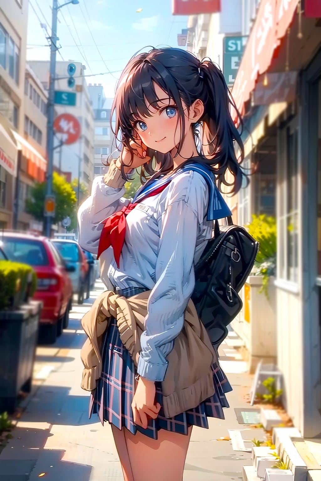カーディガン腰に巻くトパーズちゃん