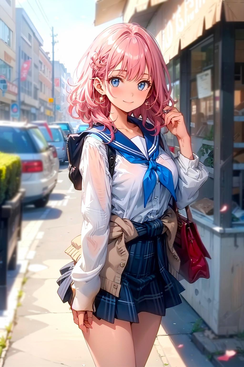 カーディガン腰に巻くトパーズちゃん