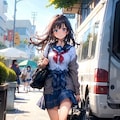 カーディガン腰に巻くトパーズちゃん 4枚目