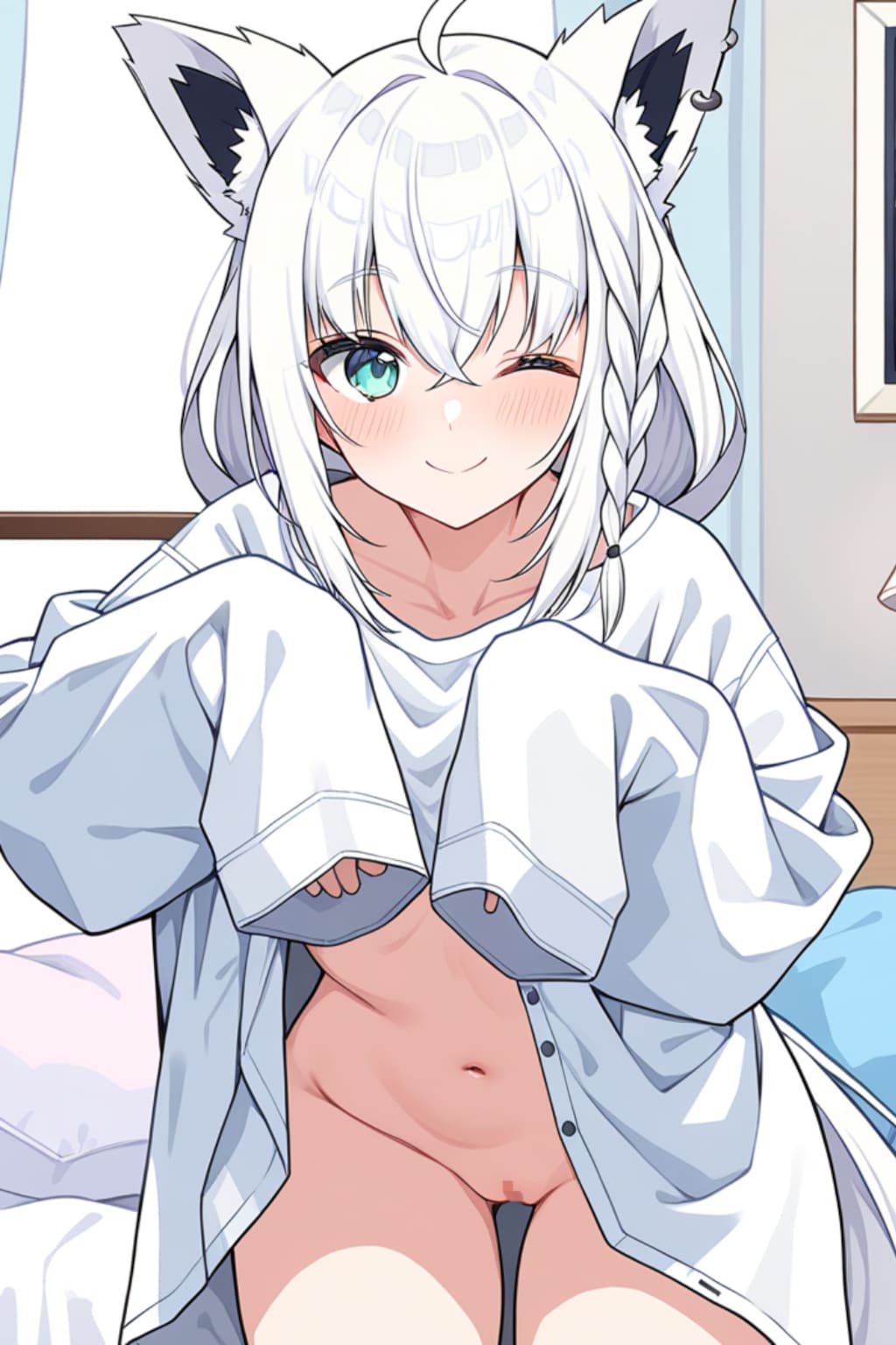 裸ワイシャツフブちゃん