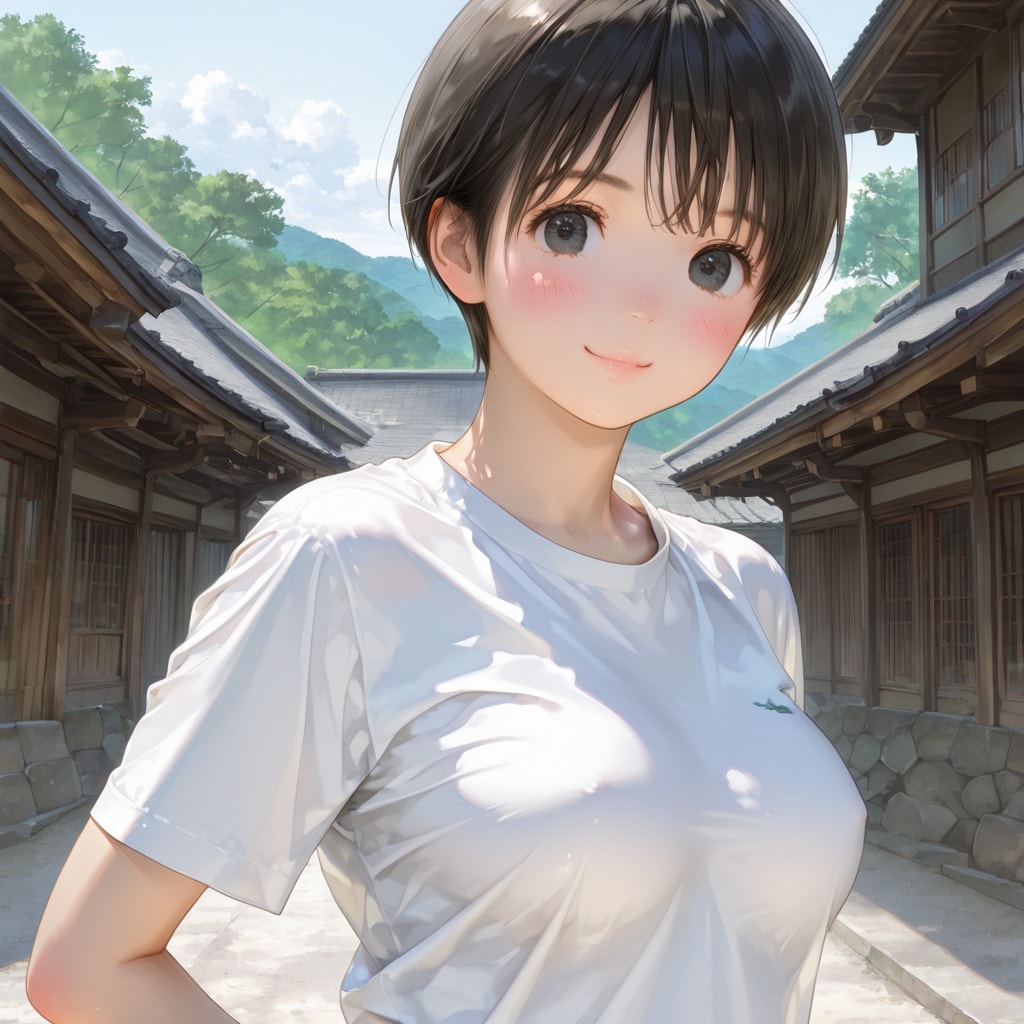 玉子型のお顔のお姉さん。