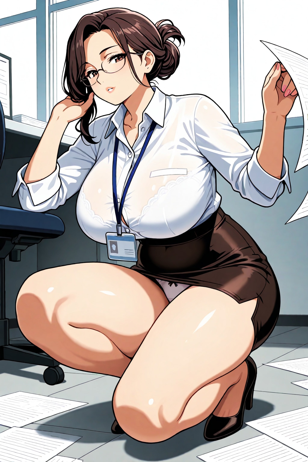 書類を拾う