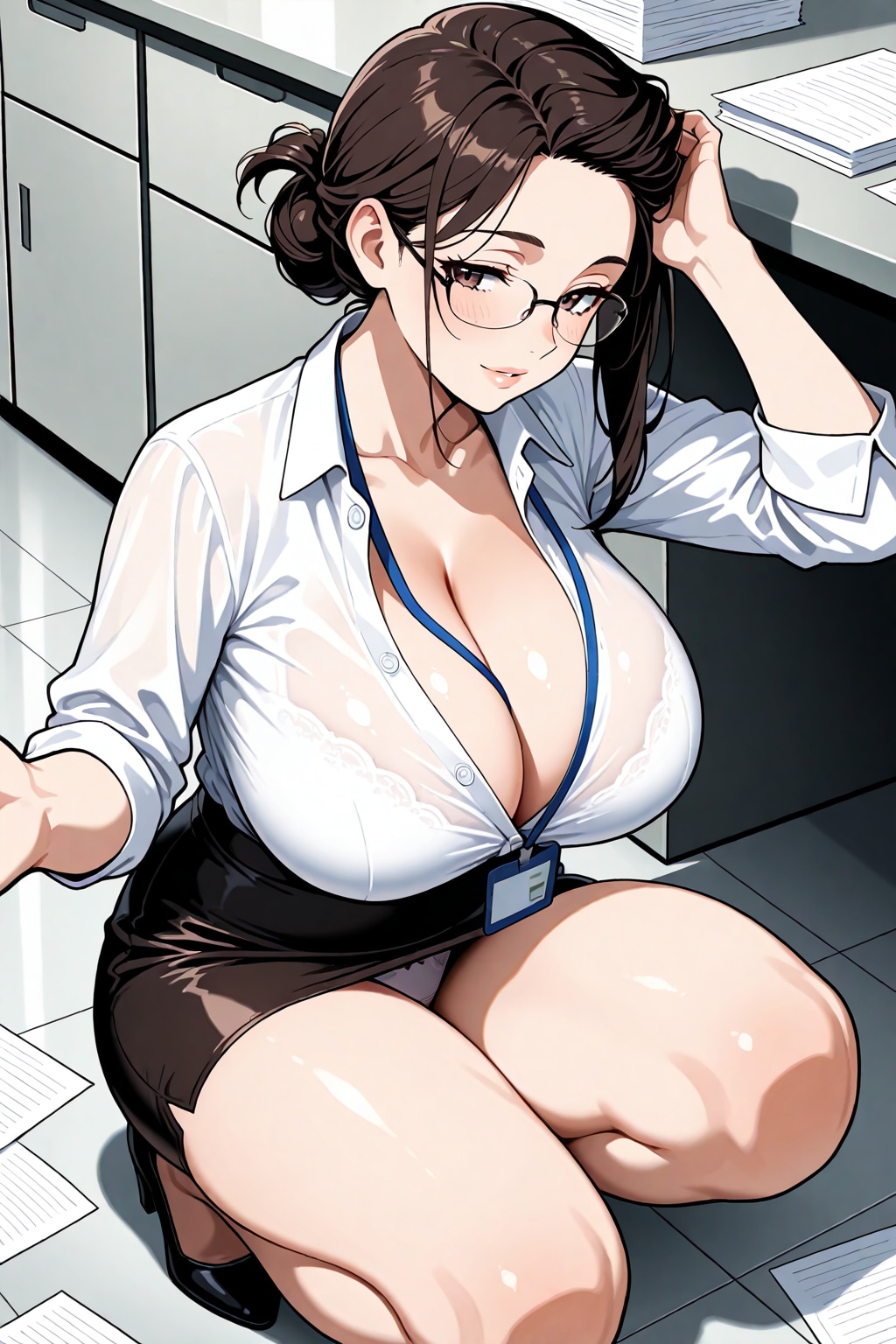 書類を拾う