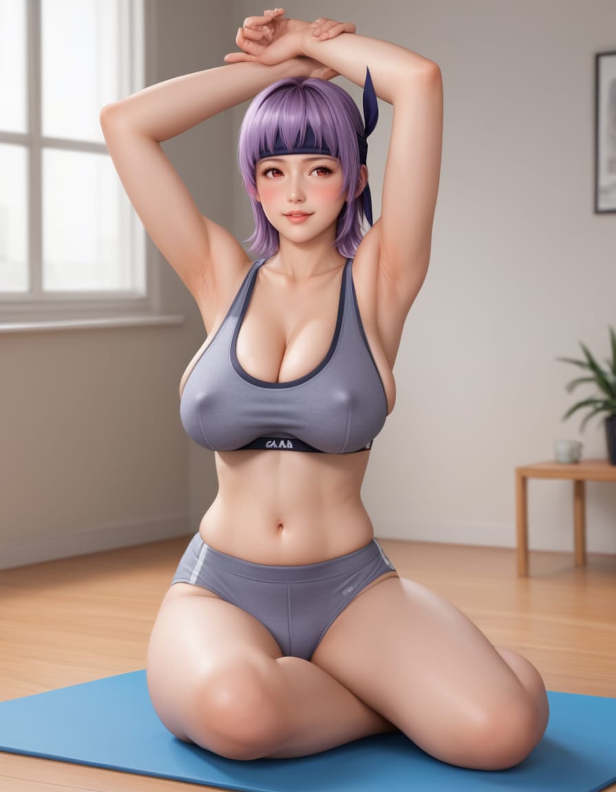 ヨガをするあやねさん